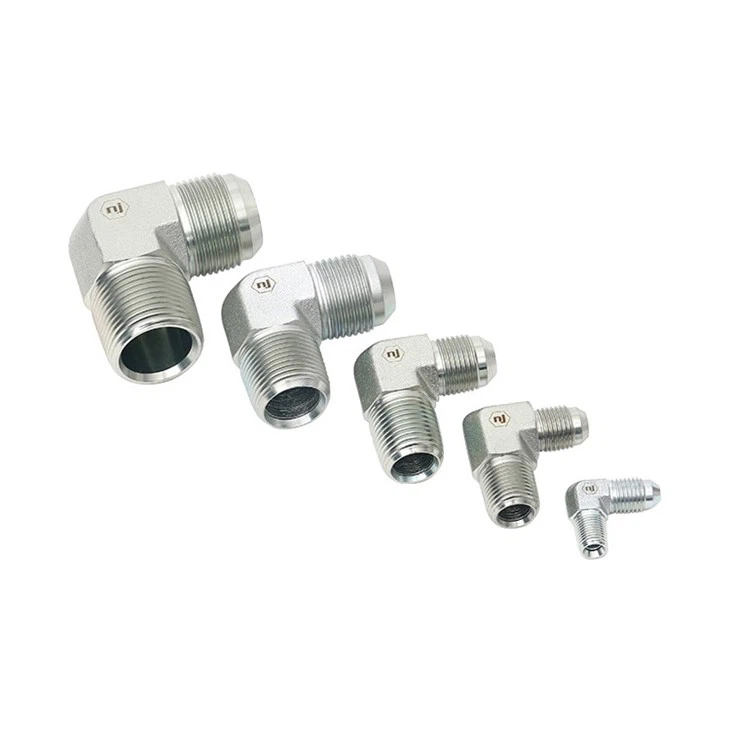 Male JIC To Male NPTF hydraulic hose fittings Elbow 90 Degree